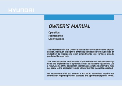 HYUNDAI KONA CAR OWNERS MANUAL HANDBOOK - ALL YEARS - NEW PRINT - FREE POSTAGE