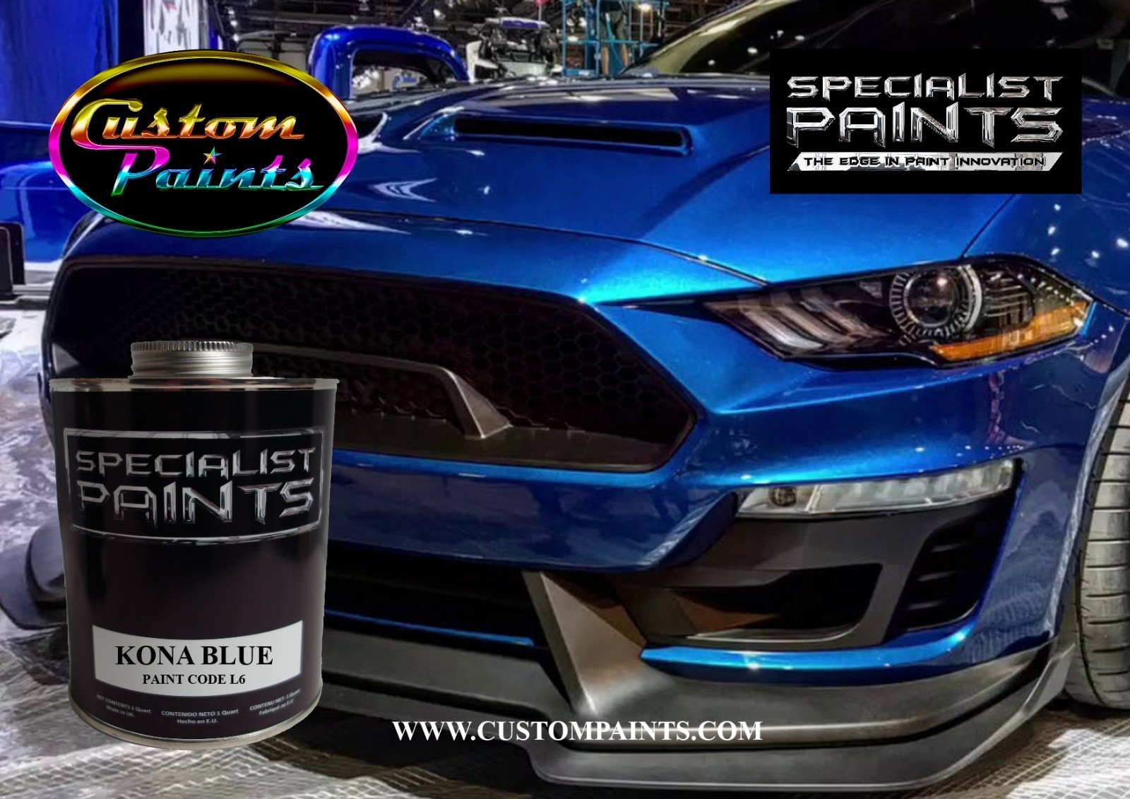Ford Kona Blue Paint Code L6 Urethane Based Automotive, Mustang