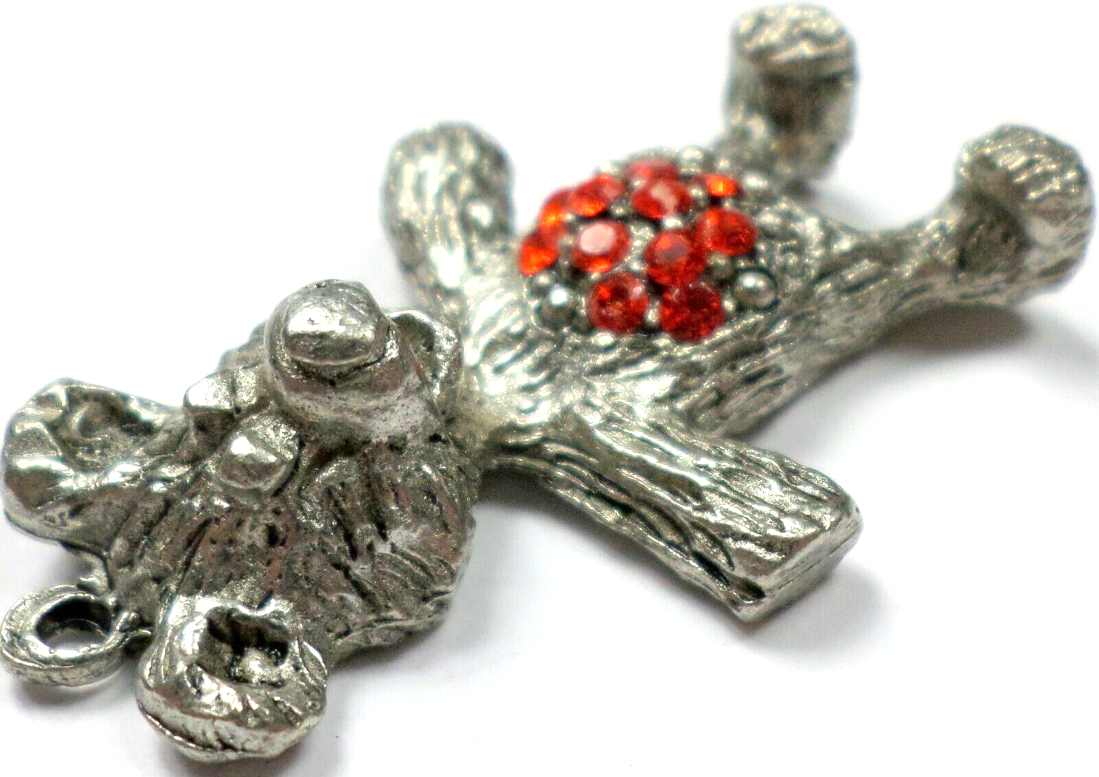 Swarovski Crystal Hyacinth Orange Rhinestone Teddy Bear Pendant Finding 34x22mm