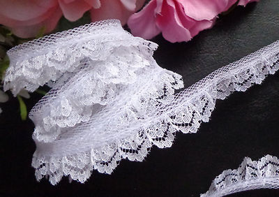 Ruffled Lace Trim 3/4 inch wide price per yard-select color