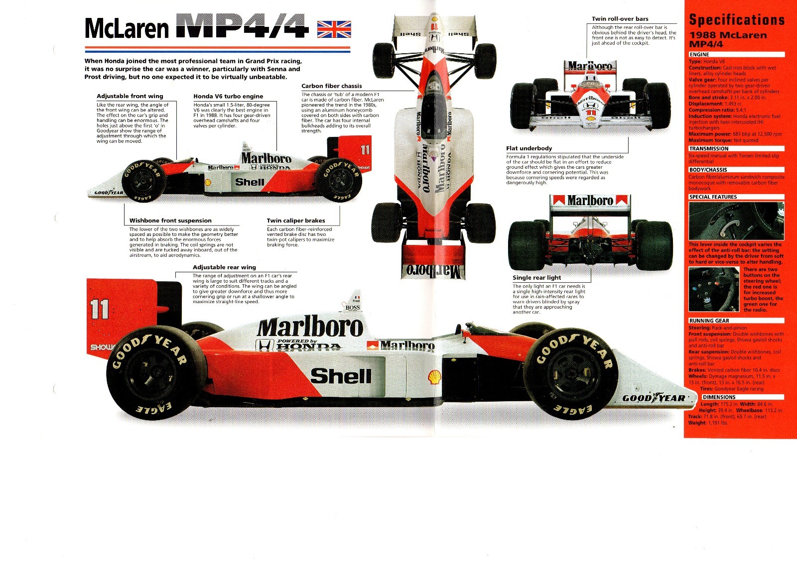 自動車 Marlboro Mclaren HONDA MP 4/4 1988 1988 McLaren-Honda MP4/4 with Honda Engine — Audrain Auto Museum