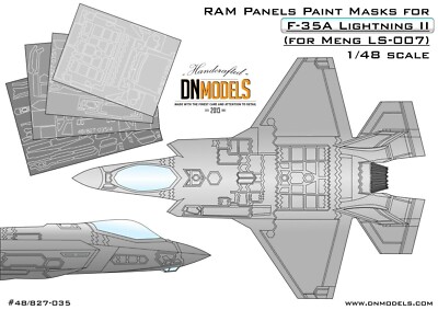 RAM Panels Paint Masks for F-35A Lightning II /MENG kits/ 1/48 DN Models