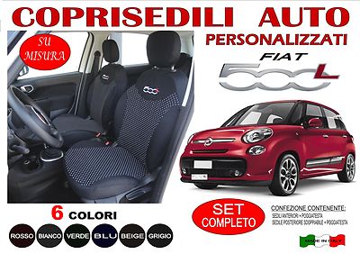 FODERE COPRISEDILI FIAT 500L SU MISURA C/LOGHI Fodera Foderine Complete 40 Nero EUR 109,90 - IT