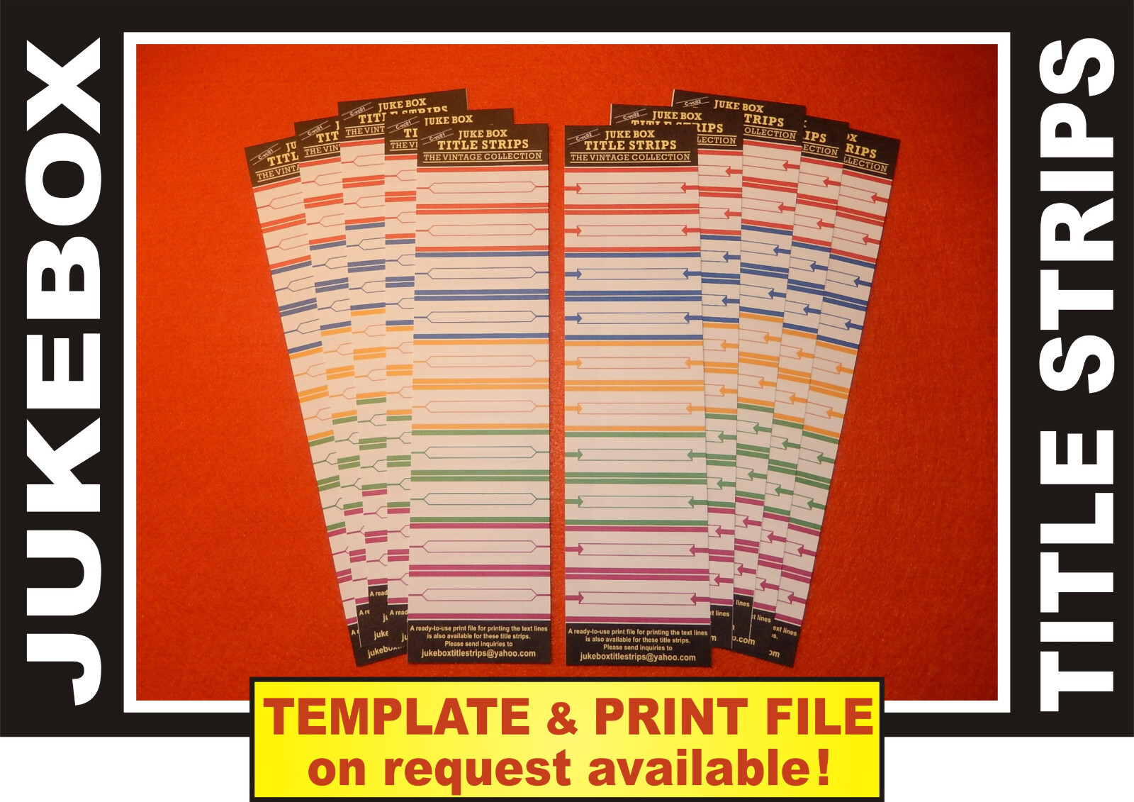 【真作】掛軸　二字書　逸品　O93 Cvc ⭐ 100 Jukebox TITLE STRIPS blank sheeds f. Wurlitzer