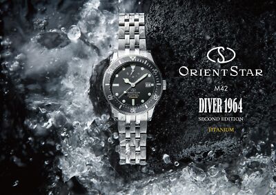 Pre-owned Orient Star Rk-au0701b Titanium Automatic Watch M42 Diver 1964 2nd Edition 41mm