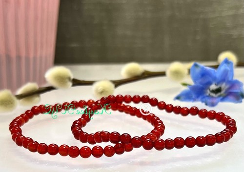 Wholesale Lot 6 Pcs Natural Carnelian 4mm 7.5” Crystal Stretch Bracelet