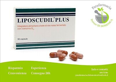 LIPOSCUDIL PLUS 30 Capsule Integratore Colesterolo Riso Rosso Fermentato