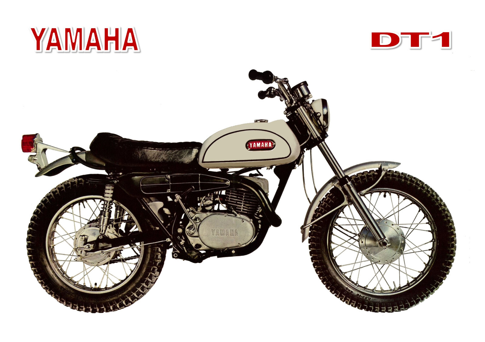 ヤマハ　250　DT1 木製パネルポスター時計付き　希少　レトロ　当時物！ YAMAHA Poster DT1 250cc 1968 1969 1970 1971 Superb Suitable