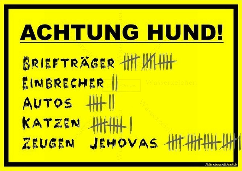 30cm Auto-Aufkleber Achtung Warnung Hund Brieftr�ger Einbrecher Katzen 342