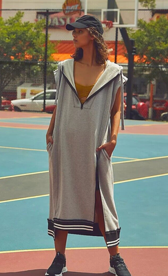 FREE PEOPLE FP MOVEMENT MATCH UP SWEAT MAXI HOODIE PULLOVER