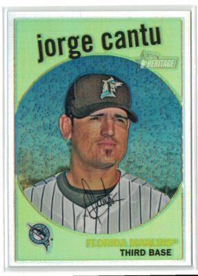 2008 Topps Heritage High #  Chrome Refractor Jorge Cantu 456/559 Florida Marlins