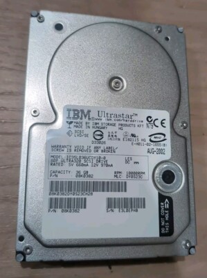 36GB IBM Ultrastar Ultra320 IC35L036UCDY10-0 80 PIN SCSI Hard Disk Drive