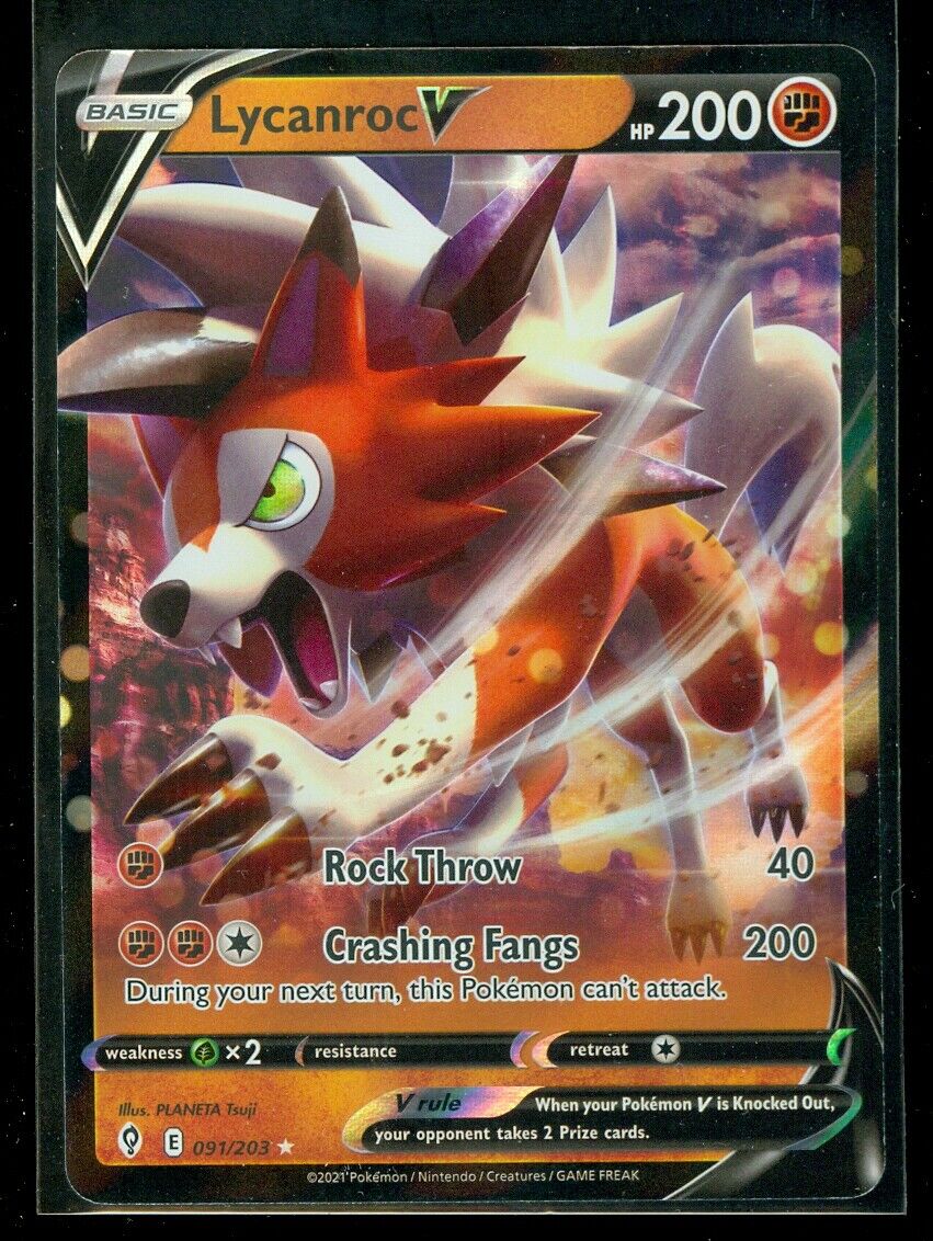 Pokemon LYCANROC V 091/203 Evolving Skies - ULTRA RARE HOLO Pokemon LYCANROC V 091/203 Evolving Skies - ULTRA RARE HOLO