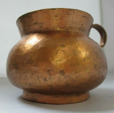 Glazed Amazing design Signed Vintage Artisan Pottery Loving Cup Trophy pottery Golden handles The Rolling Stones