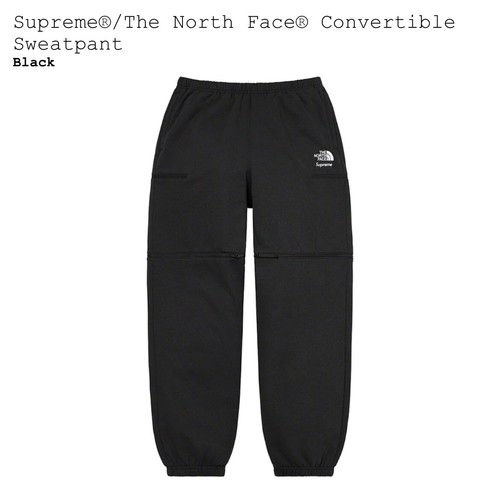 Pre-owned The North Face Supreme® X ® Convertible Sweatpant Shorts Black Size S - Ss23