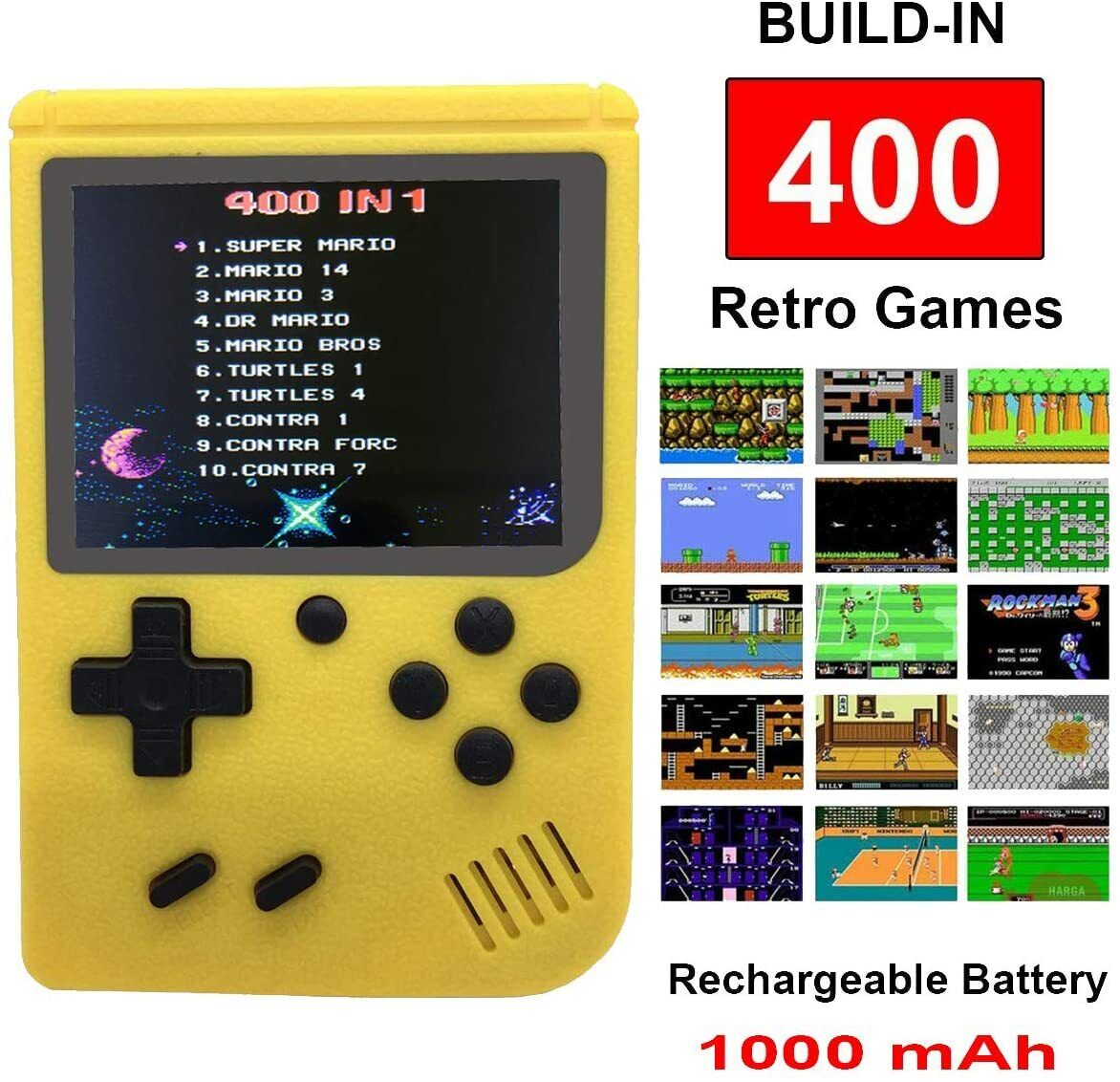 400in1 Mini Retro TV Handheld Games Consoles Classic Game Kids Gift Yellow