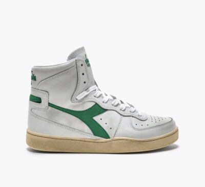 Men's/Women’s Diadora Mi Basket Used Shoes White /green US Size 5,5/36 New