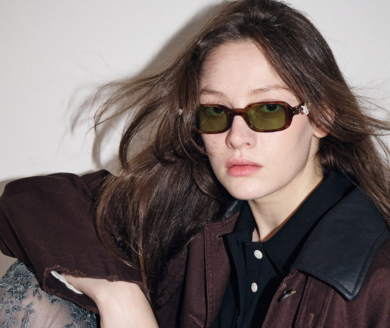 Pre-owned Mardi Mercredi Square Sunglasses M.o-002_tortoise + Ribbon Charm