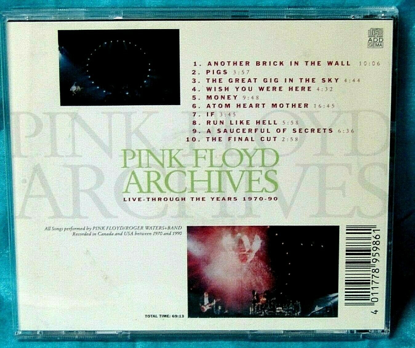 Rare 1993 CD: Pink Floyd - Archives (Live Through The Years