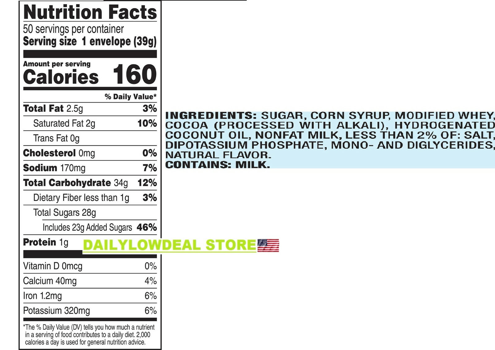 50 Count Swiss Miss Milk Chocolate Hot Cocoa Mix 1.38 oz Packets Envelopes FRESH