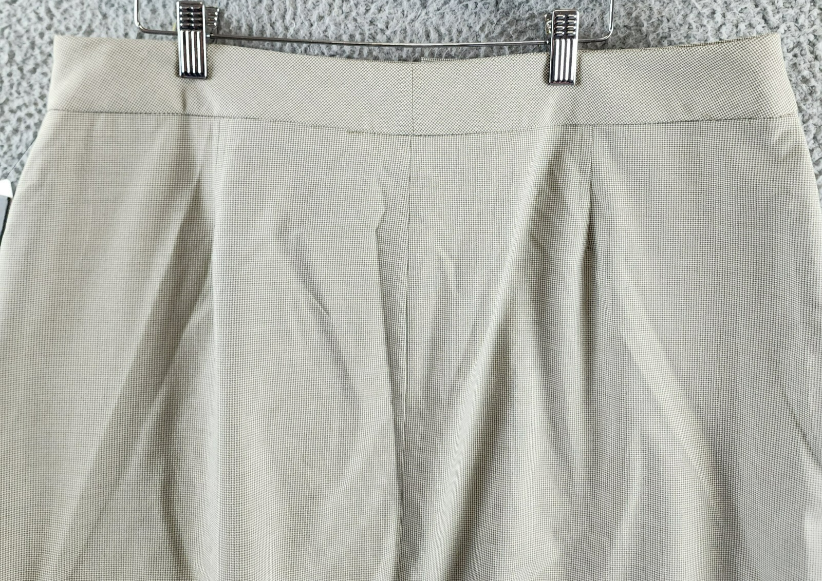 DKNY Zip-Front Slant-Pocket Mini Skirt Women's 16 Light Fatigue/White Hook & Bar - Picture 13 of 13