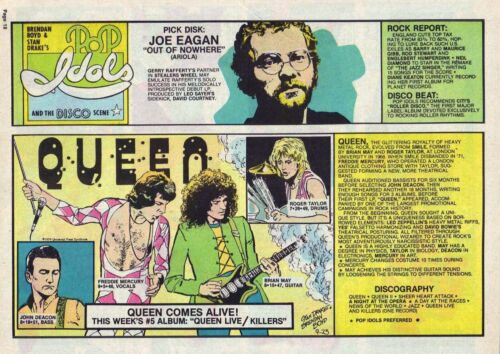 Pop Idols by Stan Drake - Queen - full page color Sunday comic - Sept. 23, 1979
