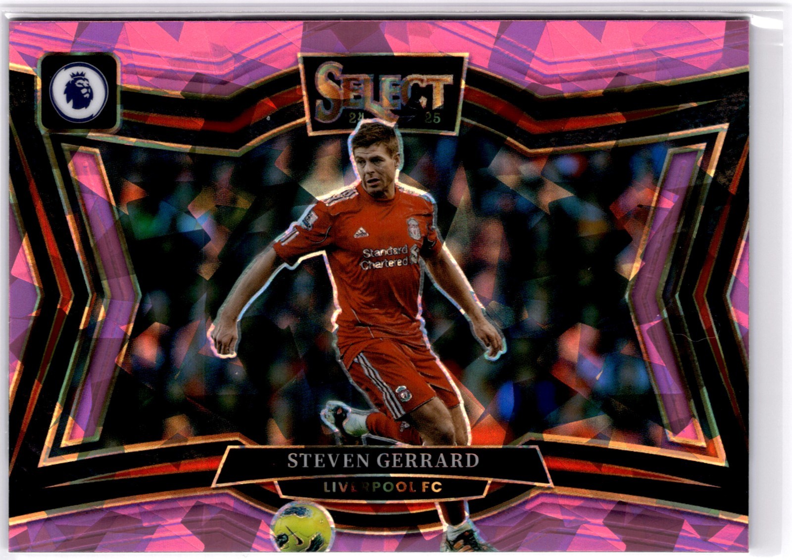 Steven Gerrard 2024-25 Panini Select EPL Pink Cracked Ice