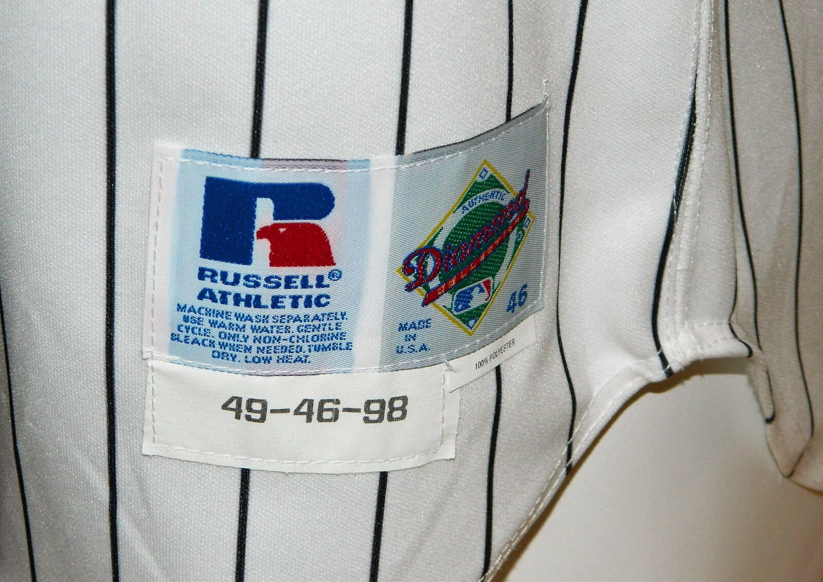 1998 Tony Castillo Game Worn Chicago White Sox Home Jersey #49 - Russell