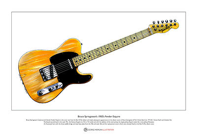 Bruce Springsteen's 1950 s Fender Esquire Limited Edition Fine Art Print A3 size