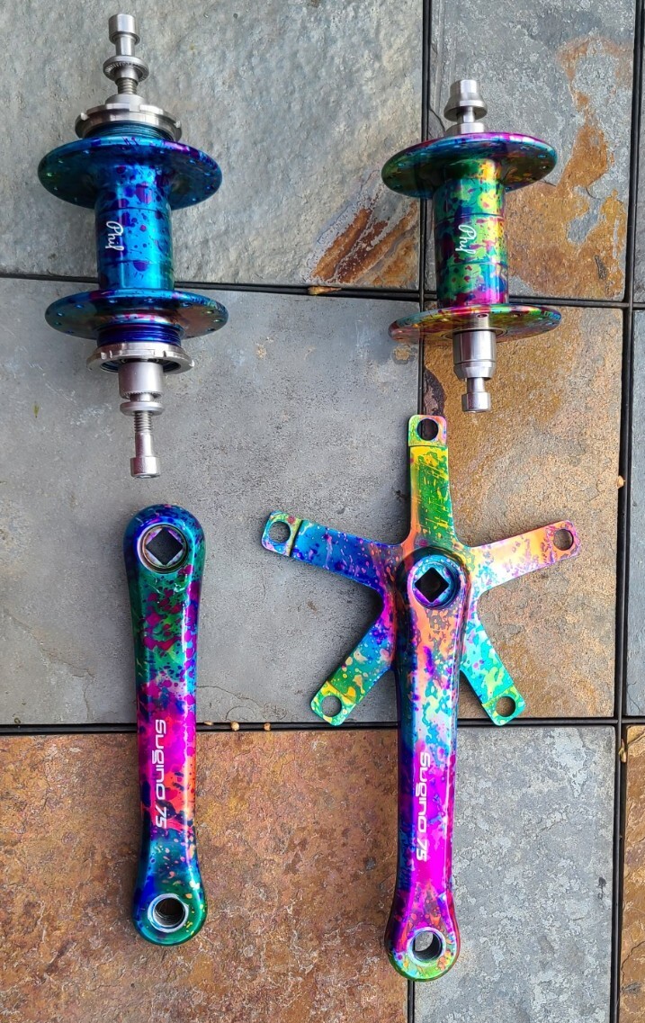 Sugino 75 NJS Crankset 165mm & Philwood Track Hubs Fixed Sugino 75 NJS Crankset 165mm & Philwood Track Hubs Fixed