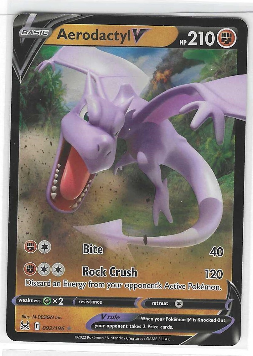 AERODACTYL V (Ultra Rare) 092/196 Pokemon Lost Origin NM MT
