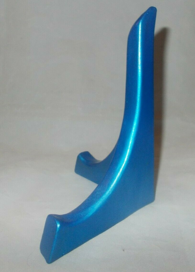 Plate Stand Hand Painted Ceramic Home Decor Display Blue