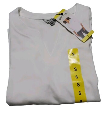 Orvis Ladies' 3/4 Sleeve Pima Cotton Tee/Top with Side Slits White Small