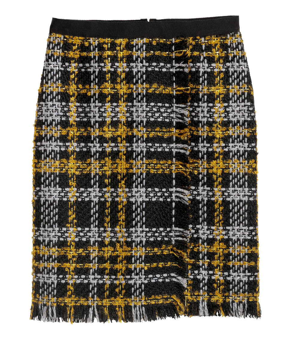 Pre-owned H&m Erdem X  2 Pc Suit Wool Blend Jacket Skirt Black Gold Tweed 4 Ships Today