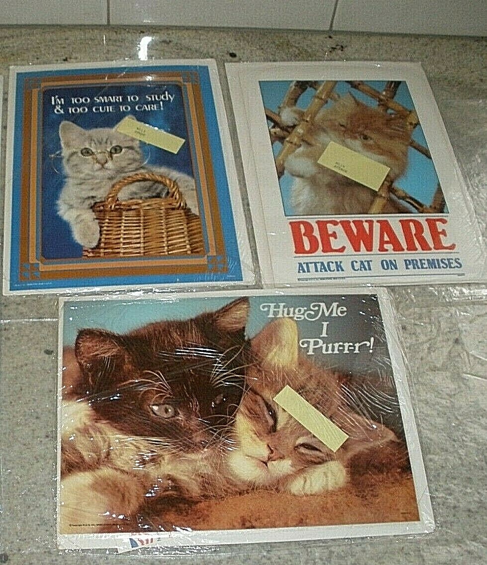 【CAT】　vintage poster Amazon.com: Funny Catzilla Poster Featuring A Black Feline