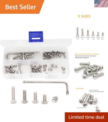 60pcs M3 Button Head Torx Security Screws Kit with T10 Wrench - Stainless Steel