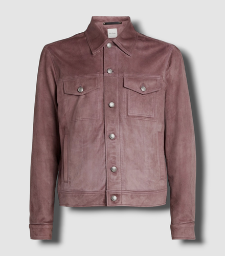 Pre-owned Paul Smith $1995  Men's Purple Suede Denim Style Jacket Size Large