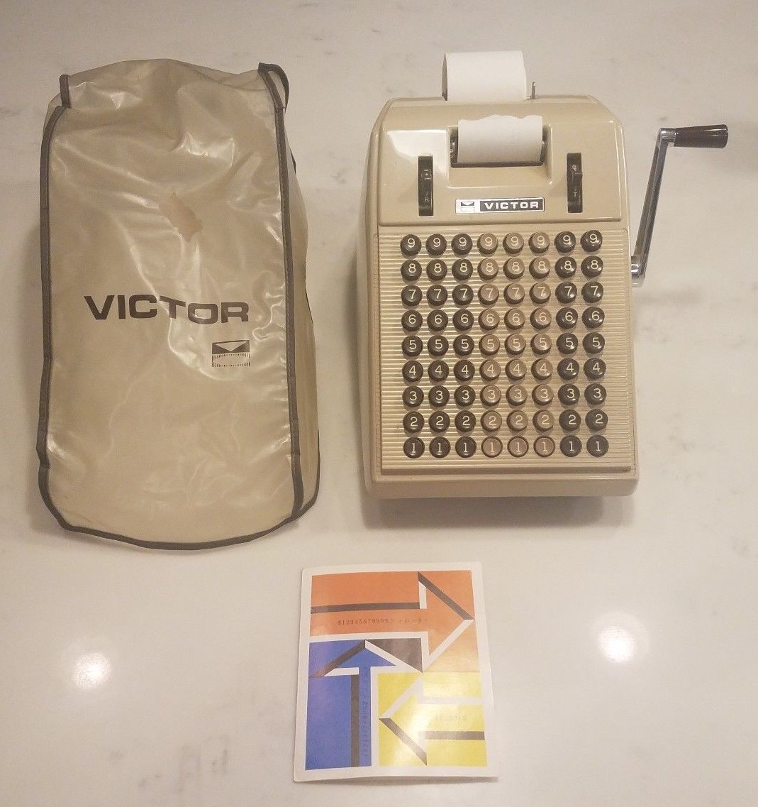 Vintage Victor Champion 72-Key Adding Machine with Manual Crank - Works Great!