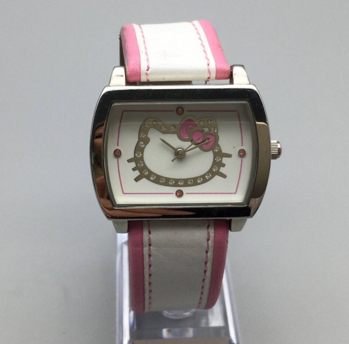 Sanrio Hello Kitty Watch Women 36mm Silver Tone Logo Dial Sanrio Hello Kitty Watch Women 36mm Silver Tone Logo Dial