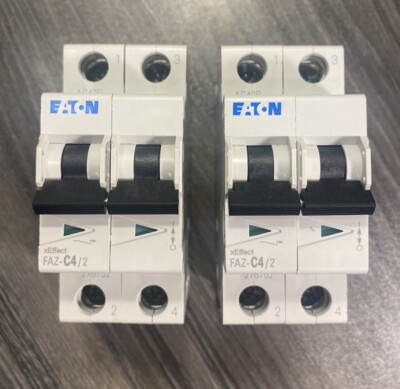 Eaton FAZ-C4/2 Miniature Circuit Breaker 2 Pole 4A 480VAC  278752  **Lot of 2**