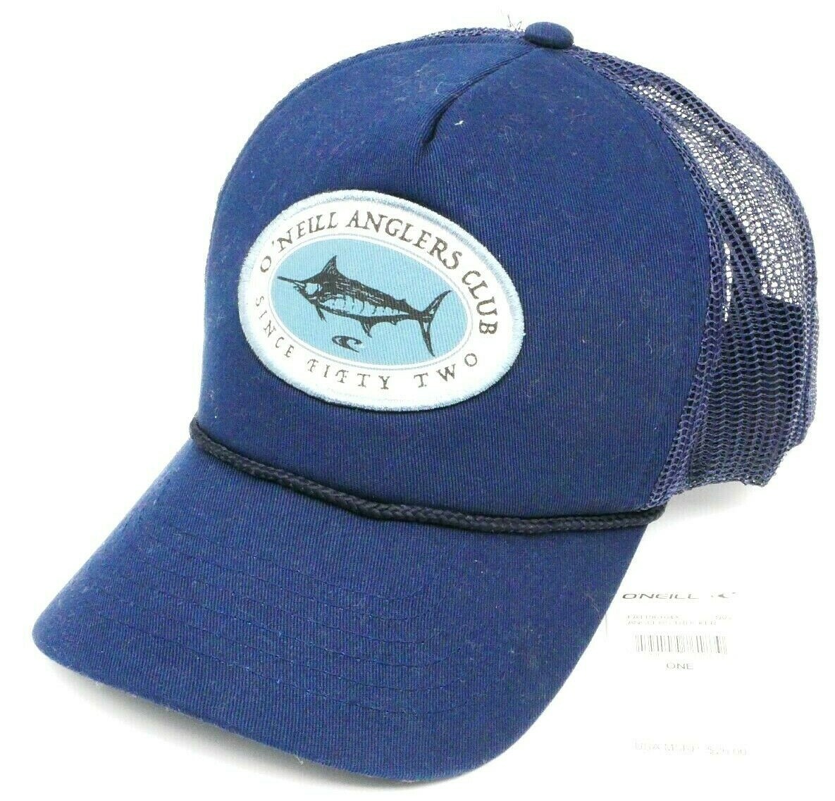 O'neill Anglers Club Mesh Cap, Marlin Fish Trucker Snapback Blue NEW