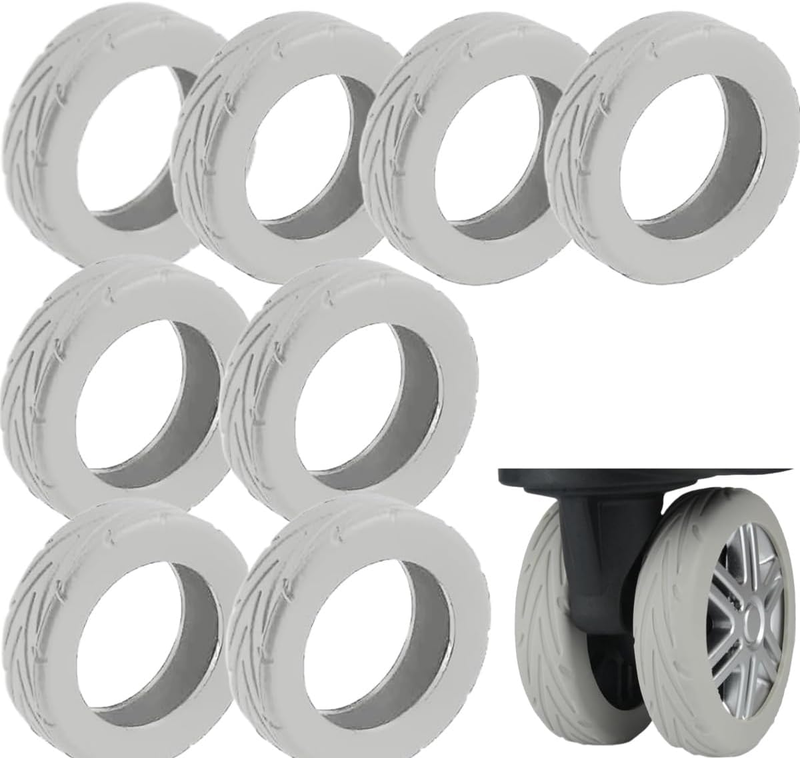8 Pack Luggage Wheel Covers – Upgraded Silicone Suitcase Wheel Covers for Spinne