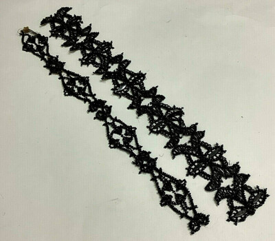 Antique Trim Beaded Net Lace Flapper Metallic Rhinestones 40 Stunning