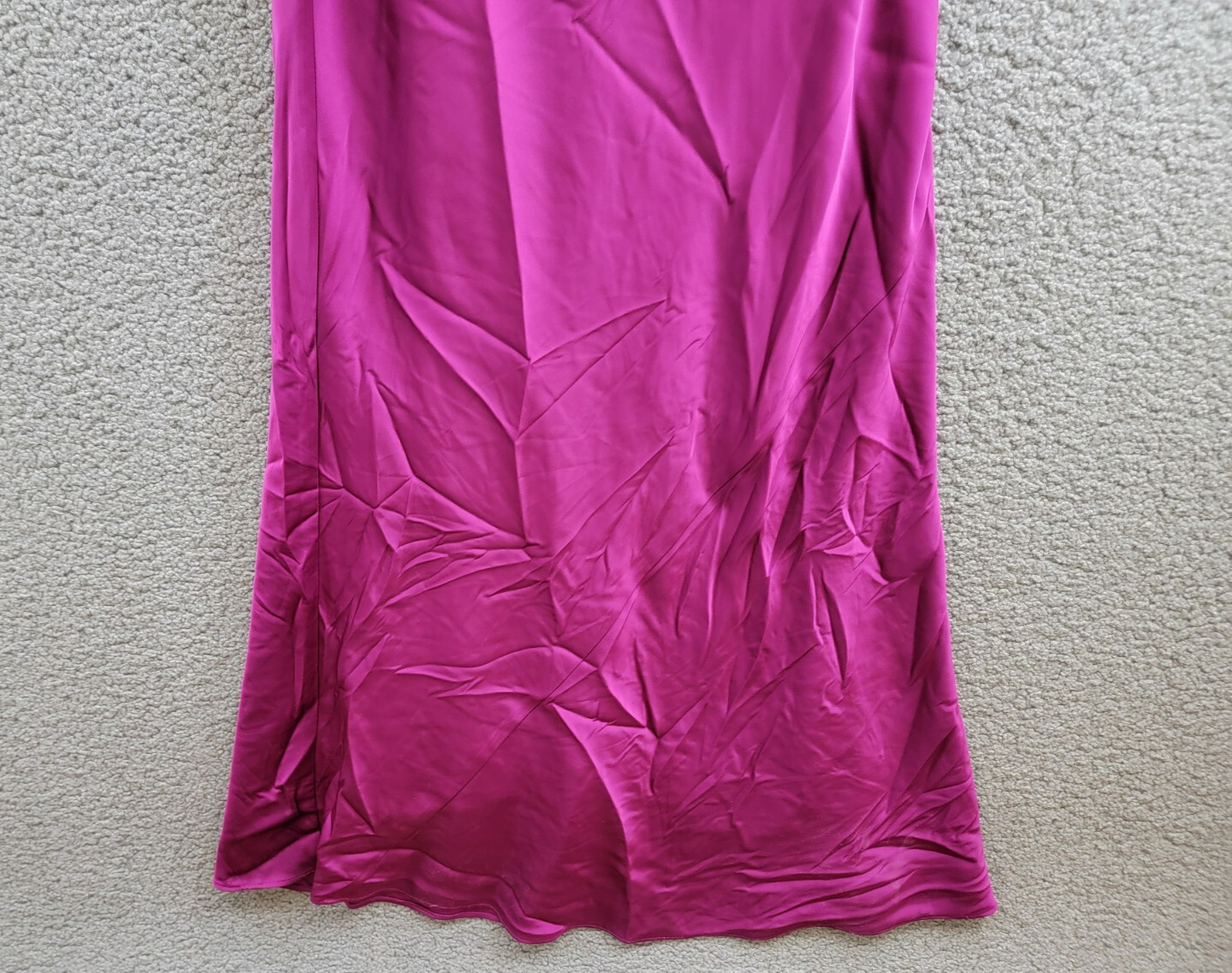 Liv Foster Clara Satin Dress Women's 0 Wine Berry Asymmetric Neck Side Zipped - Picture 4 of 16
