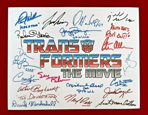 The Transformers: The Movie Title Card Cast-Signed- 8.5 x 11- Autograph Reprints