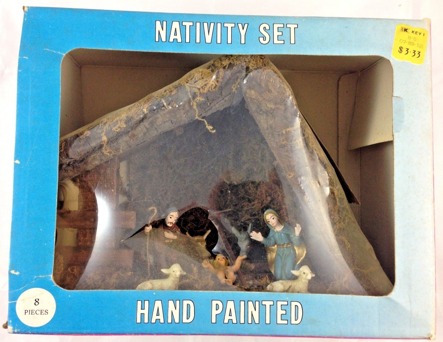 Vintage Kresge Nativity Set Hand Painted Child Friendly Plastic Molded NOS