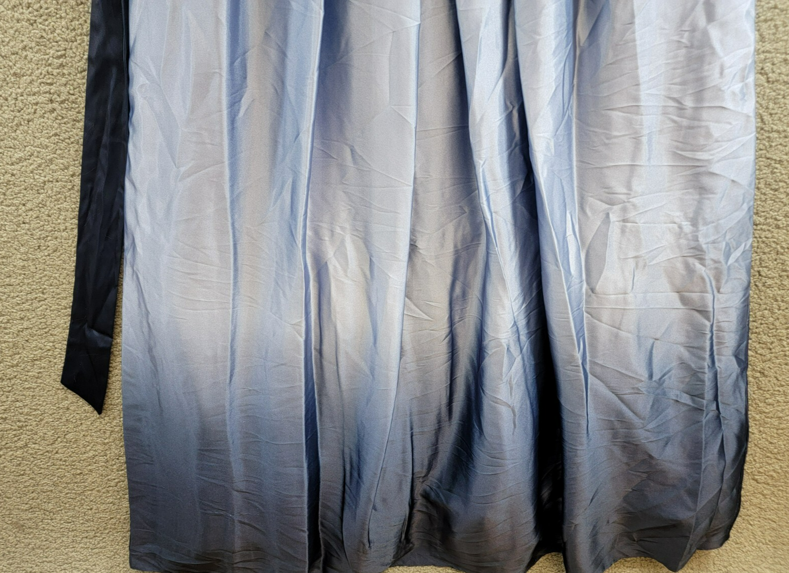 SLNY Fashions Ombré Satin Bow Sash Gown Women's 16 Navy/Wedgewood Zip Closure - Picture 4 of 16