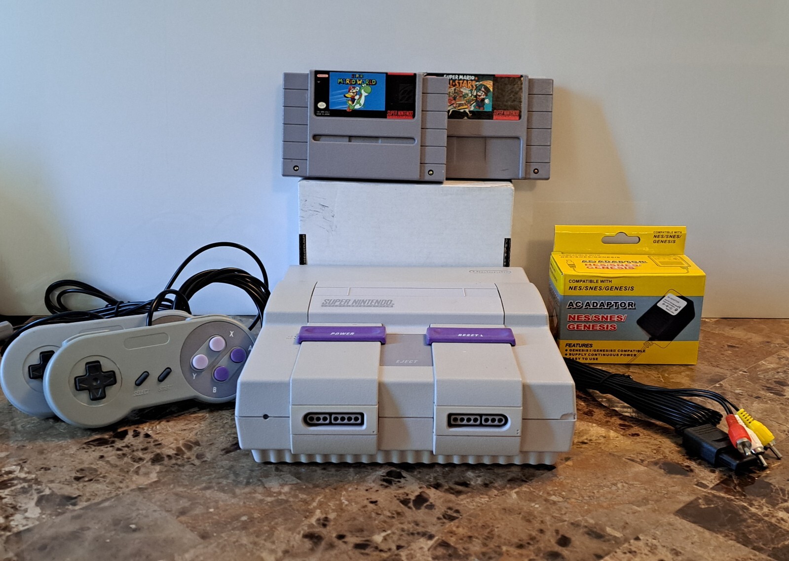 SNES Console + Super Mario World & All Stars Bundle - Super SNES Console + Super Mario World & All Stars Bundle - Super