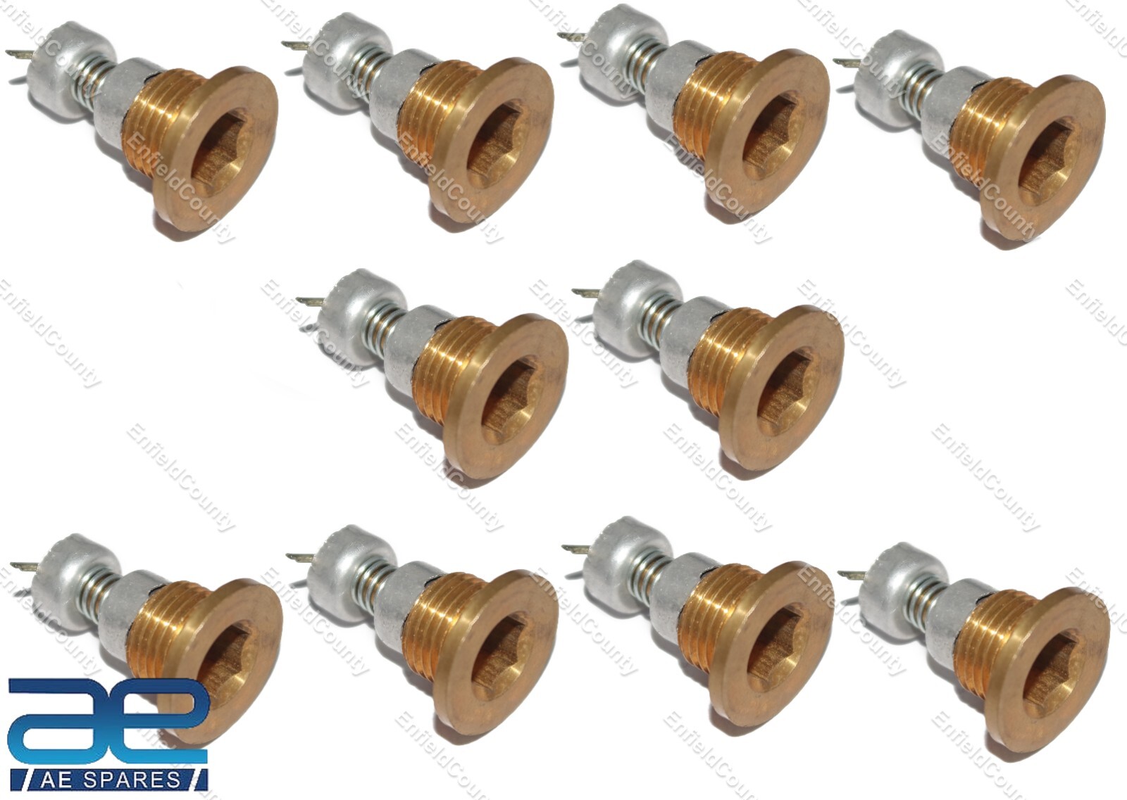 Lambretta Oil Drain Brass Nut 10 Units Li GP SX TV Series 1 2 3 Scooters  