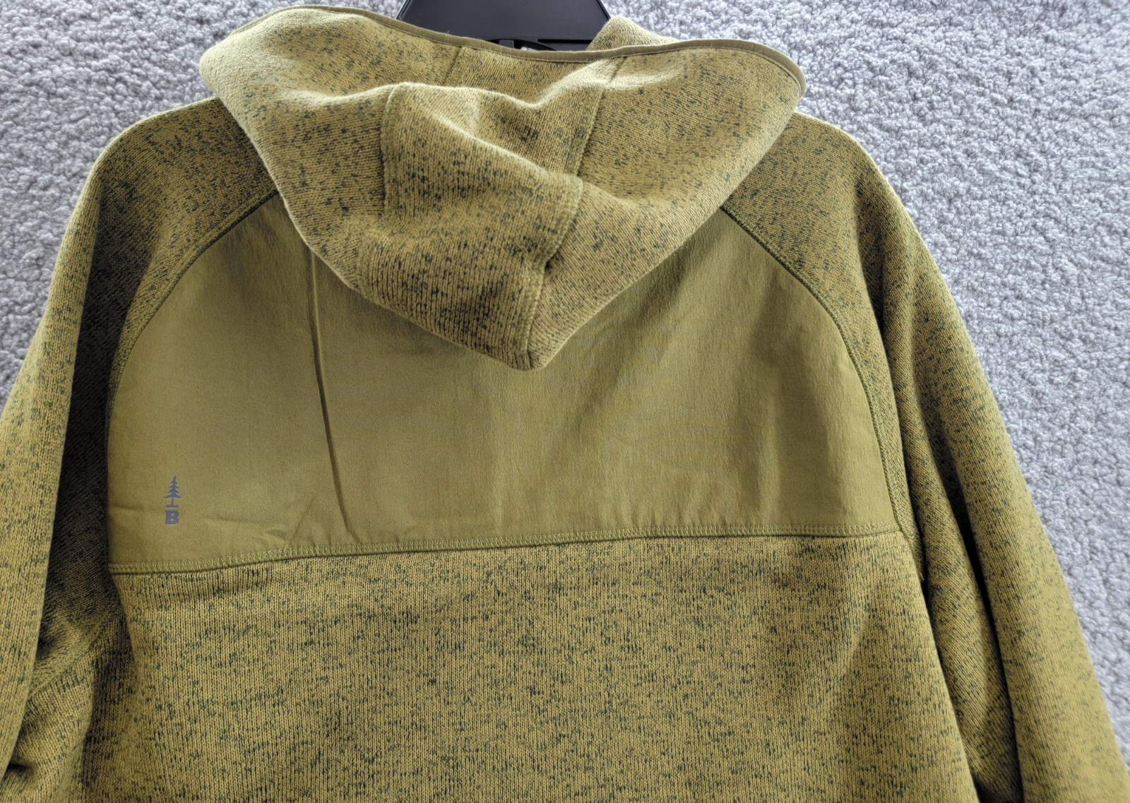 Bass Outdoor Regular-Fit Mixed-Media 1/4-Snap Hoodie Men's M Fir Green L/S - Picture 12 of 17